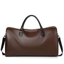 Men's Handbags Leather Gym Sports Bag Large Capacity Yoga Mat Bag Weekend Duffle Backpack Travel Luggage Sack Dark Brown