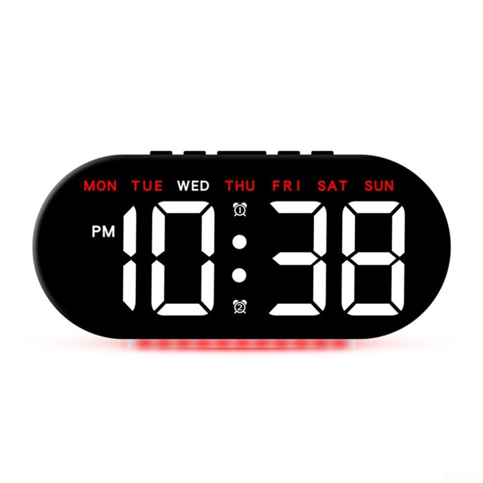 USB Powered Smart Digital Alarm Clock With Temperature Display, Compact Desk Clock, 12/24 Hour Time