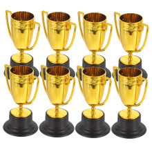 8Pcs Mini Trophy Gold Finish Lightweight Plastic Trophy For Classroom Rewards