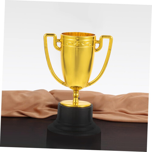 8Pcs Mini Trophy Gold Finish Lightweight Plastic Trophy For Classroom Rewards 2