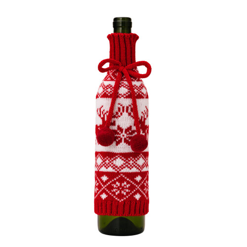 Christmas Wine Bottle Sleeve Table Setting Festive-Elk model