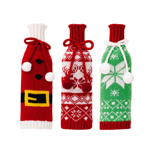 Christmas Wine Bottle Sleeve Table Setting Festive-Elk model 1