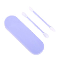 Tamponi auricolari in silicone resistenti e igienici, design non staccabile, bastoncini di cotone multiuso, scatola di conservazione portatile,