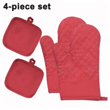 Ensemble de gants de cuisine extra longs, résistants à la chaleur jusqu'à 300 C, surface en silicone antidérapante pour une prise en main