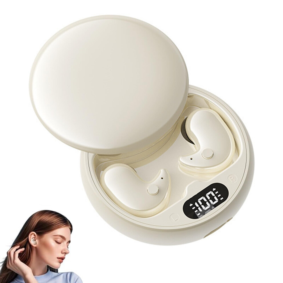Invisible Earbuds Sleep Wireless Earphone Bluetooth Inear With Mic Noise Cancelling Waterproof Beige 9067246028671