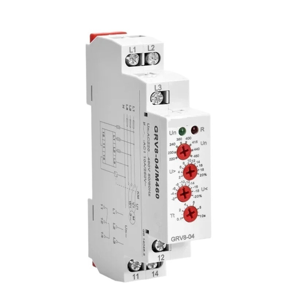 Three Phase Voltage Control Relay, Phase Sequence, Phase Failure, Overvoltage/Undervoltage Protection 9339159406601