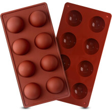 Innovative Silikonlösung, große Halbkugelform mit 8 Mulden, langlebig, antihaftbeschichtet, vielseitig einsetzbar für Pralinen, Kuchen und mehr,