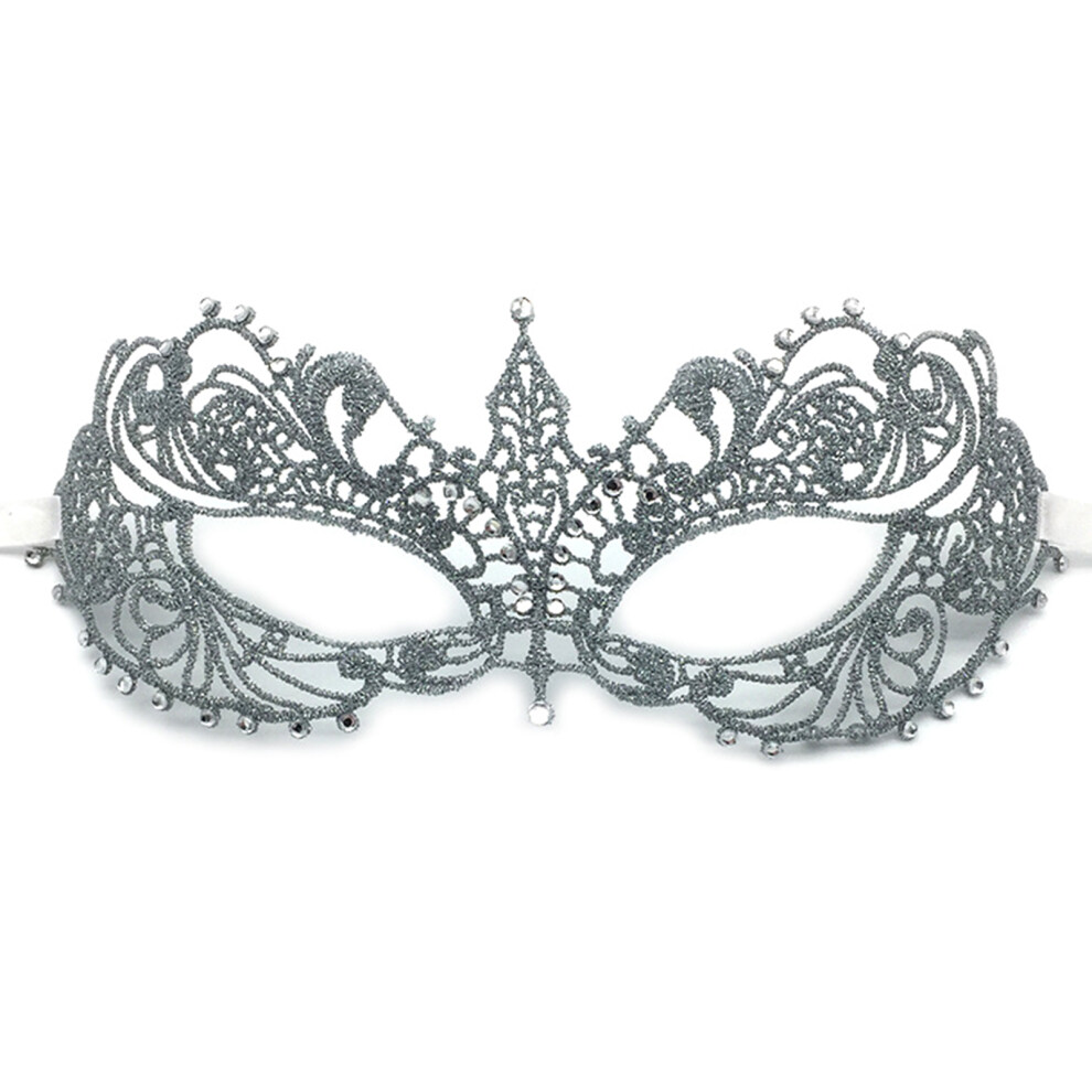 Black Womens Men Masquerade Mask Venetian Mask-Lace And Drill