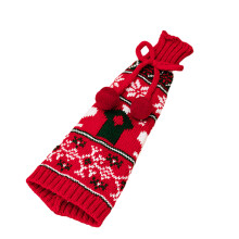 Christmas Champagne Bottle Cover Wine Bottle Covers Sweater-Red
