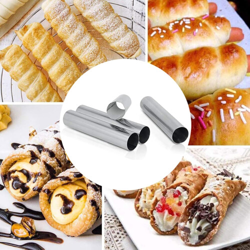 Bredt brugt til desserter, Cannoli-formrør i rustfrit stål, brugervenlige og rustfri kageforme 2
