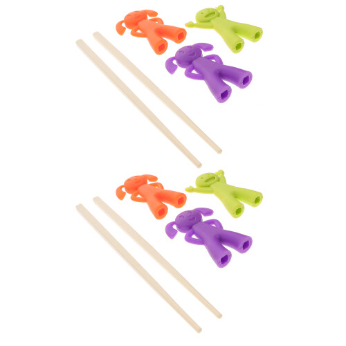 6 Paia Bacchette Didattiche In Silicone Per Bambini