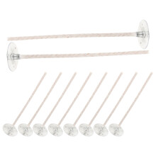 10 pièces mèches à bougies DIY en coton avec support métallique