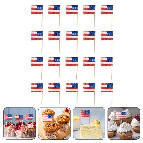 200 Pièces Drapeaux Pour Cure-Dents Décorations De Gâteau 2