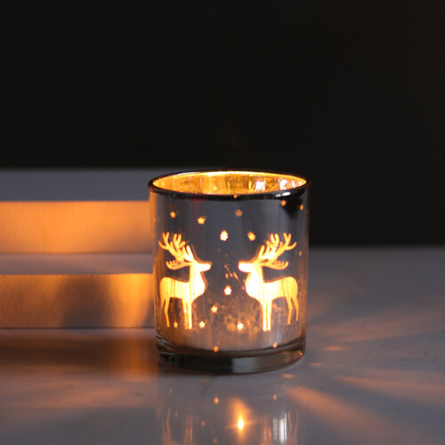 Silver Scented Candle Container Handmade Candle Glass Empty Jar 1