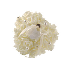 Milky Shaped Cushion Rose For Wedding Ceremony, Soft Velvet Pillow, Engagement Bearer Accessory, Keepsake