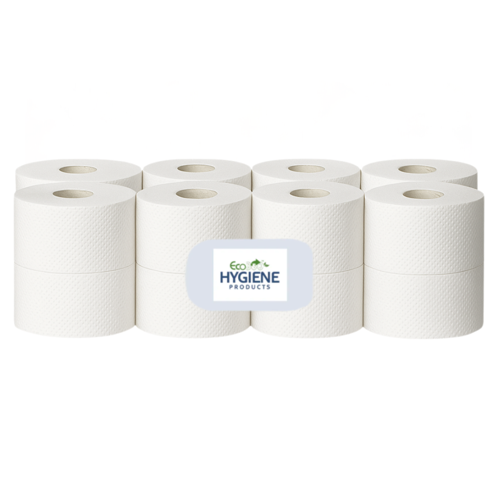 Eco360 Mini Jumbo Toilet Rolls 12 Pack 150M White Paper