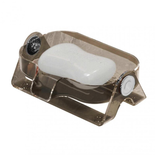 (Transparent Black) Diversion Type Drain Soaps Box Large Capacity Drain Soaps Box for Home Bathroom