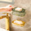 (Light Luxury Gold) Light Luxury Double Layers Soaps Box Easy-install Draining Storage Box for Bathroom 4