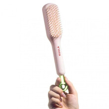 (Pink) Self-Cleaning Anti-Static Massage Comb Lightweight Wide Tooth Fluffy Comb for Women Girl