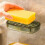 (Light Luxury Green) Light Luxury Double Layers Soaps Box Easy-install Draining Storage Box for Bathroom 3