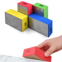 Diamond Hand Sanding Pads 4Pack 60 Green 100 Blue 200 Red 400 Yellow Grits For Grinding And Polishing Stone Surfaces