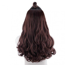 (60CM, Dark Brown) One Piece Long Curly Wig Natural Wavy Hair Extensions Personalized Hair Accessories for