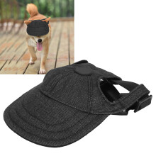 Hundebarba-Atmungsaktive Sonnenblende Baseballmütze Verstellbare Leichte Hundemütze M Schwarz
