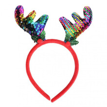 (Color Sequin Antlers) Xmas Headband Kids Girls Headbands For Christmas Party Festive Holiday Hair Accessories For Women