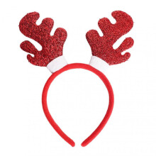 (Big Red Antlers) Xmas Headband Kids Girls Headbands For Christmas Party Festive Holiday Hair Accessories For Women