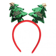 (Green Sequin Christmas Tree Style) Xmas Headband Kids Girls Headbands For Christmas Party Festive Holiday Hair Accessories For Women