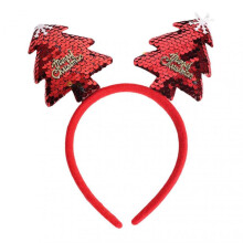 (Double Red Sequins Christmas Tree Style) Xmas Headband Kids Girls Headbands For Christmas Party Festive Holiday Hair Accessories For Women
