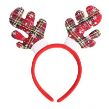 (Red And Black Antlers) Xmas Headband Kids Girls Headbands For Christmas Party Festive Holiday Hair Accessories For Women