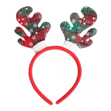 (Green And Red Antlers) Xmas Headband Kids Girls Headbands For Christmas Party Festive Holiday Hair Accessories For Women