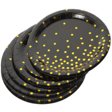 16 Unidades Platos Negros 9 Pulgadas Para Pastel Y Fiestas