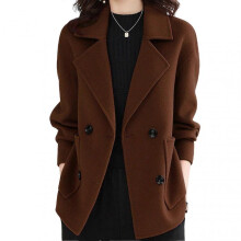 (L, Dark Brown) Female Winter Plus Size Jacket Oversized Korean Version Warm Cloak Coat for Daily Working Office Wear