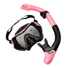 gafas de natación y con respirador y esnórquel (rosa)