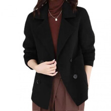(3XL, Black) Female Winter Plus Size Jacket Oversized Korean Version Warm Cloak Coat for Daily Working Office Wear