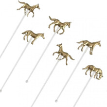 (One Set) 1/6pcs Horse Drink Stirrers Set Stylish Cocktail Mixing Sticks for Party Bar Club