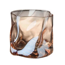 (Amber) Whiskey Glasses, Italian Made Drinking Glasses, Glass Cups, Whiskey Gifts