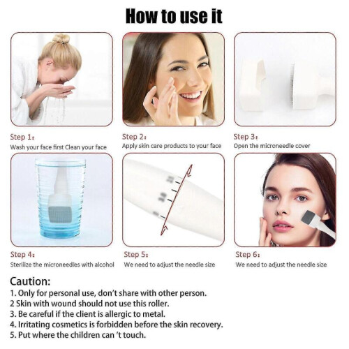 Στυλό μικροβελόνας Dermastamp Drs 140 από ανοξείδωτο ατσάλι, ρυθμιζόμενες βελόνες Derma 2