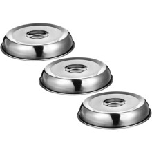 Coperchi per alimenti in metallo, coperchio a cupola in acciaio inox, protezione protettiva per alimenti antiolio, argento, 24,00 x 24,00 x