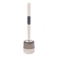 (White) Soap Dispensing Toilet Brush Convenient Long Handle Cleaning Brush With Holder For Bathroom