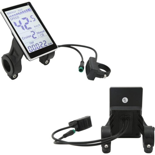 Painel LCD para bicicleta elétrica, 5 pinos, 24V 36V 48V 60V, compatível com scooters elétricas M5, tela LCD para 31,8 e 22,2 polegadas. 1