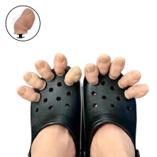 Billys großer Zehen-Crocs-Anhänger mit Haaren, lustiger 3D-Zehenschuh-Anhänger, DIY-personalisierbare Schuhdekoration für Damen, Herren und