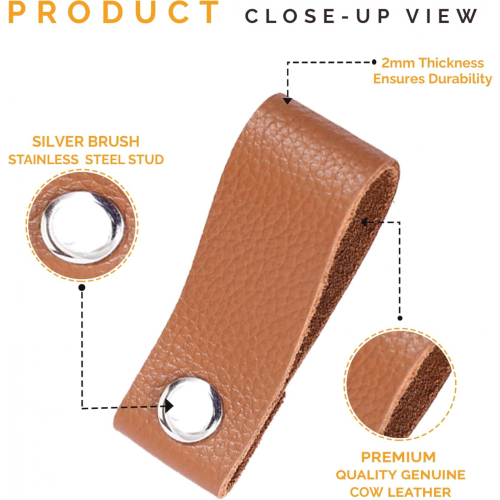Δερμάτινα συρτάρια 8 τεμαχίων δερμάτινα πόμολα συρταριού χειροποίητα από κα 2