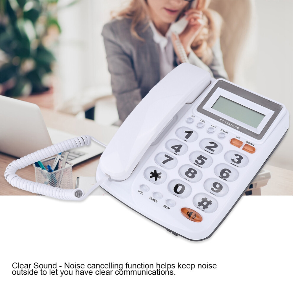 Corded Landline Telephone In With Caller Id Display And Speakerphone White 4021363681251