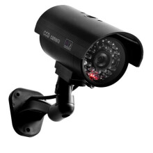Simulations-Bullet-Kamera, verstellbare Montagehalterung für einfache Installation, realistische Attrappe eines Kabels mit rot blinkender LED
