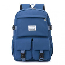 (Blue) Womens Basic Travel Backpack Water Resistant Bookbag with Reinforced Strap for School and Everyday