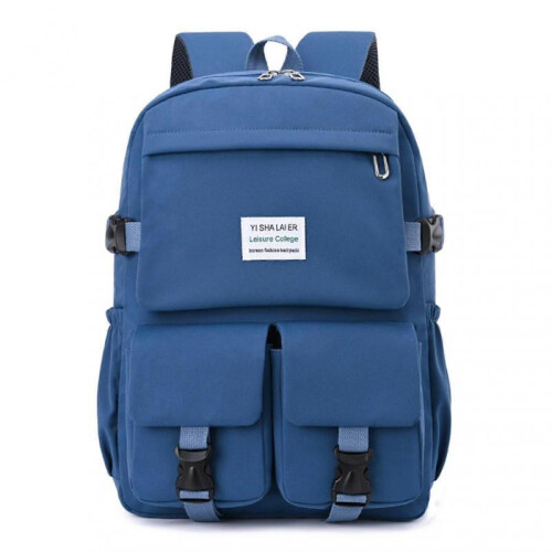 (Blue) Womens Basic Travel Backpack Water Resistant Bookbag with Reinforced Strap for School and Everyday
