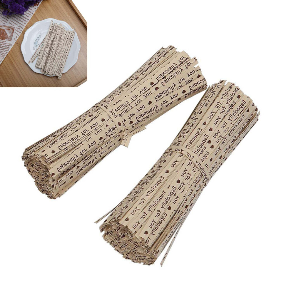 Reusable Bread Ties, Strong And Durable Wire Core Kraft Paper Twist Ties For Multi Purpose Packaging, Artistic Design Adds A Personal Touch 9153484552686
